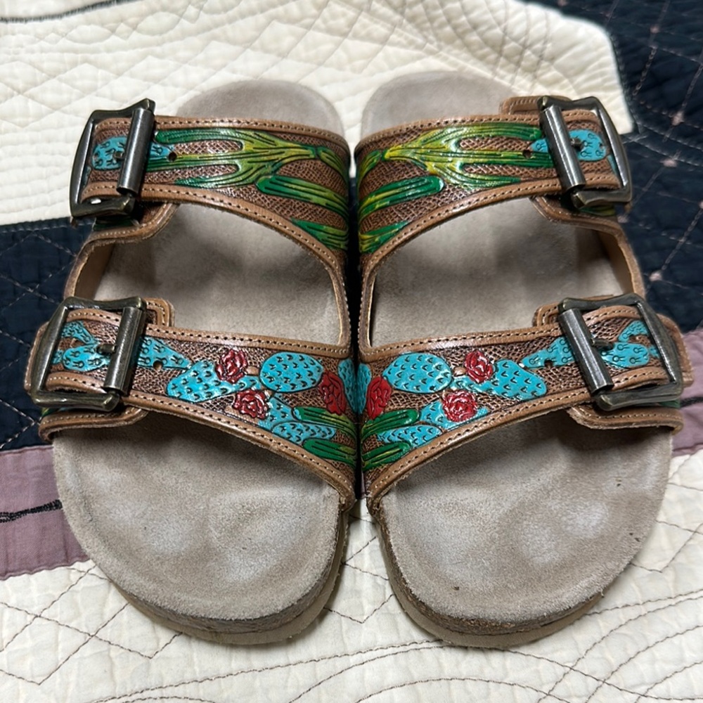 Myra Colorful Cactus Sandals with Buckles